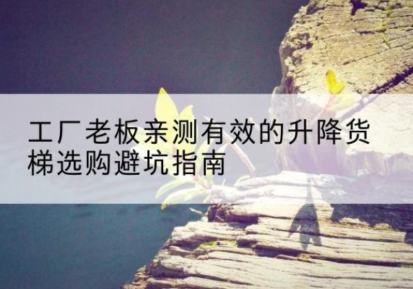 中方升降货梯怎么选-工厂老板亲测有效的升降货梯选购避坑指南
